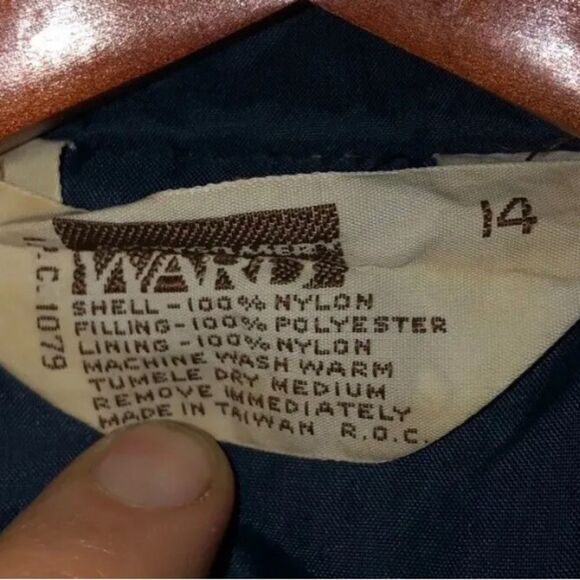 Vintage Montgomery Ward Quilted Long Jacket Size 14 - Picture 3 of 3